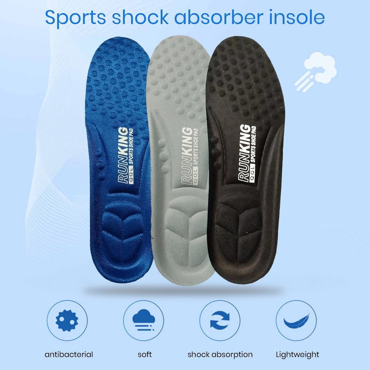 1 Pair Sports Insoles High Elasticity Cushioning Breathable Decompression Pressure Relief Sweat-absorbing Bounce Massage Image 1