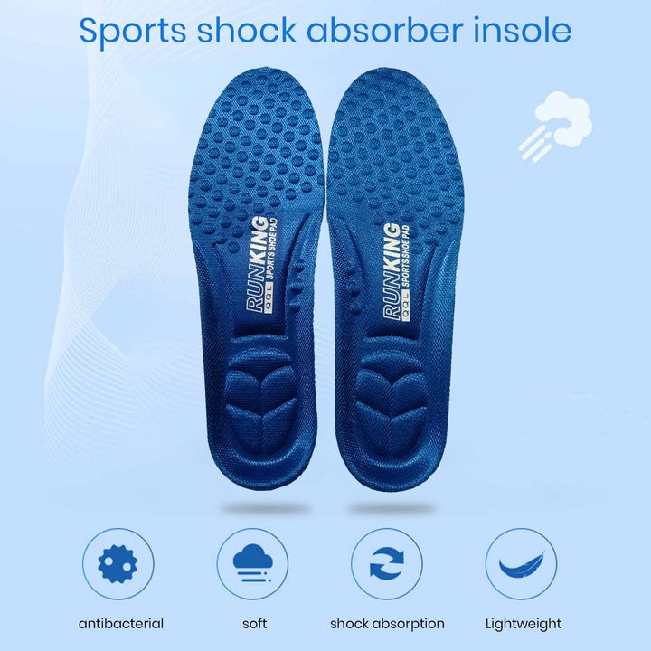1 Pair Sports Insoles High Elasticity Cushioning Breathable Decompression Pressure Relief Sweat-absorbing Bounce Massage Image 9