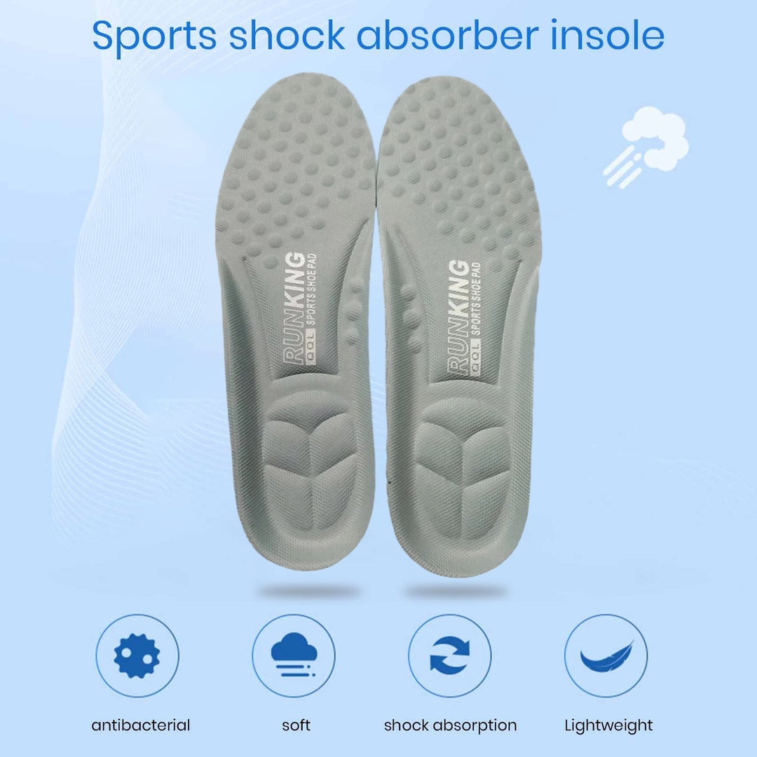 1 Pair Sports Insoles High Elasticity Cushioning Breathable Decompression Pressure Relief Sweat-absorbing Bounce Massage Image 12