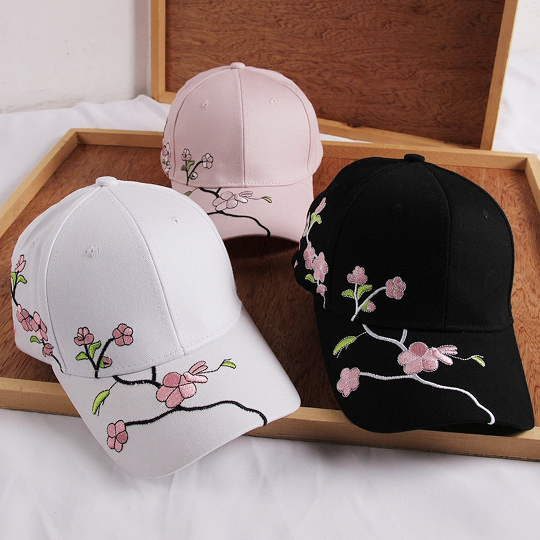 Outdoor Sun Hat Sun Protection Breathable Long Brim Plum Blossom Embroidered Washable Anti-UV Unisex Image 1