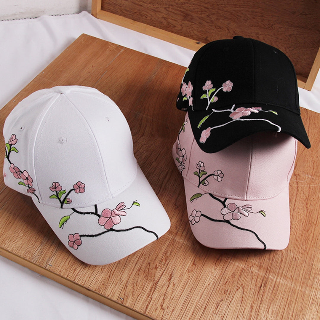 Outdoor Sun Hat Sun Protection Breathable Long Brim Plum Blossom Embroidered Washable Anti-UV Unisex Image 4