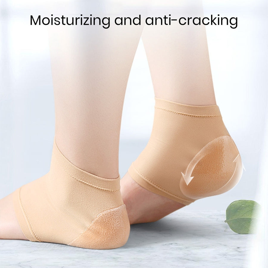 1 Pair Shockproof Anti-slip Foot Heels Socks Breathable Elastic Sweat Absorbent Silicone Anti-Crack Moisturizing Shoes Image 1