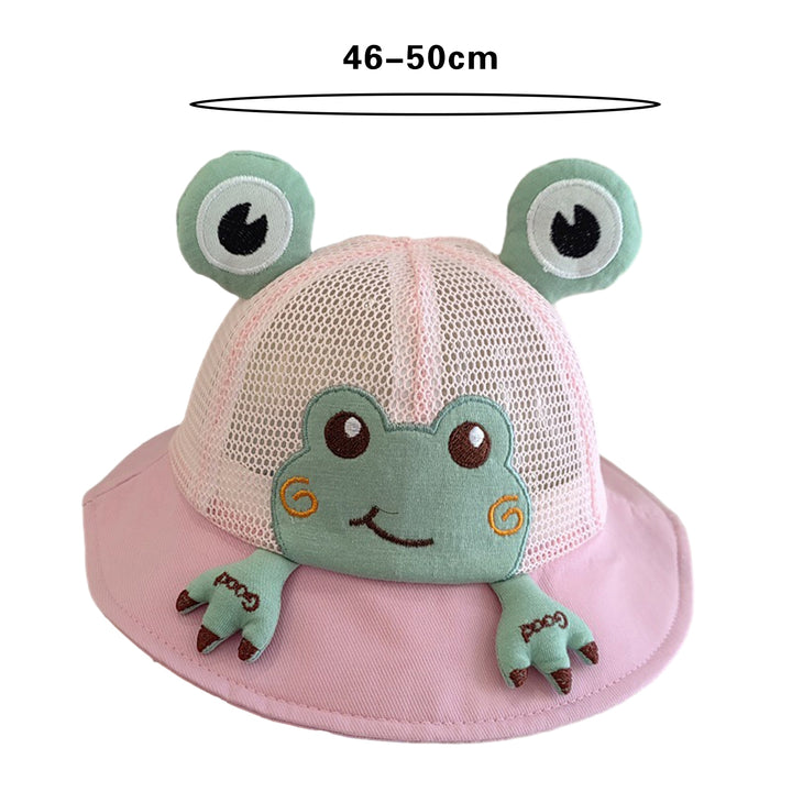 Children Summer Hat Sun Protection Cartoon Frog Decor Breathable Mesh Hollow Out Anti-UV Decorative Image 9