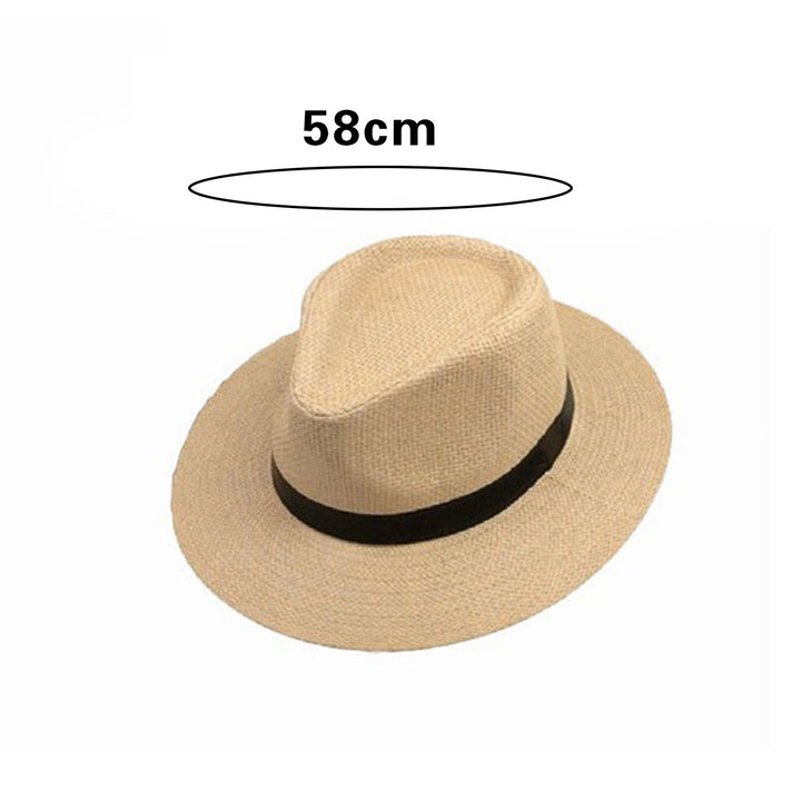 Band Decor Flat Dome Straw Hat Folding Thin Non-stuffy Anti-UV Men Big Brim Sunscreen Jazz Hat Fashion Accessories Image 10