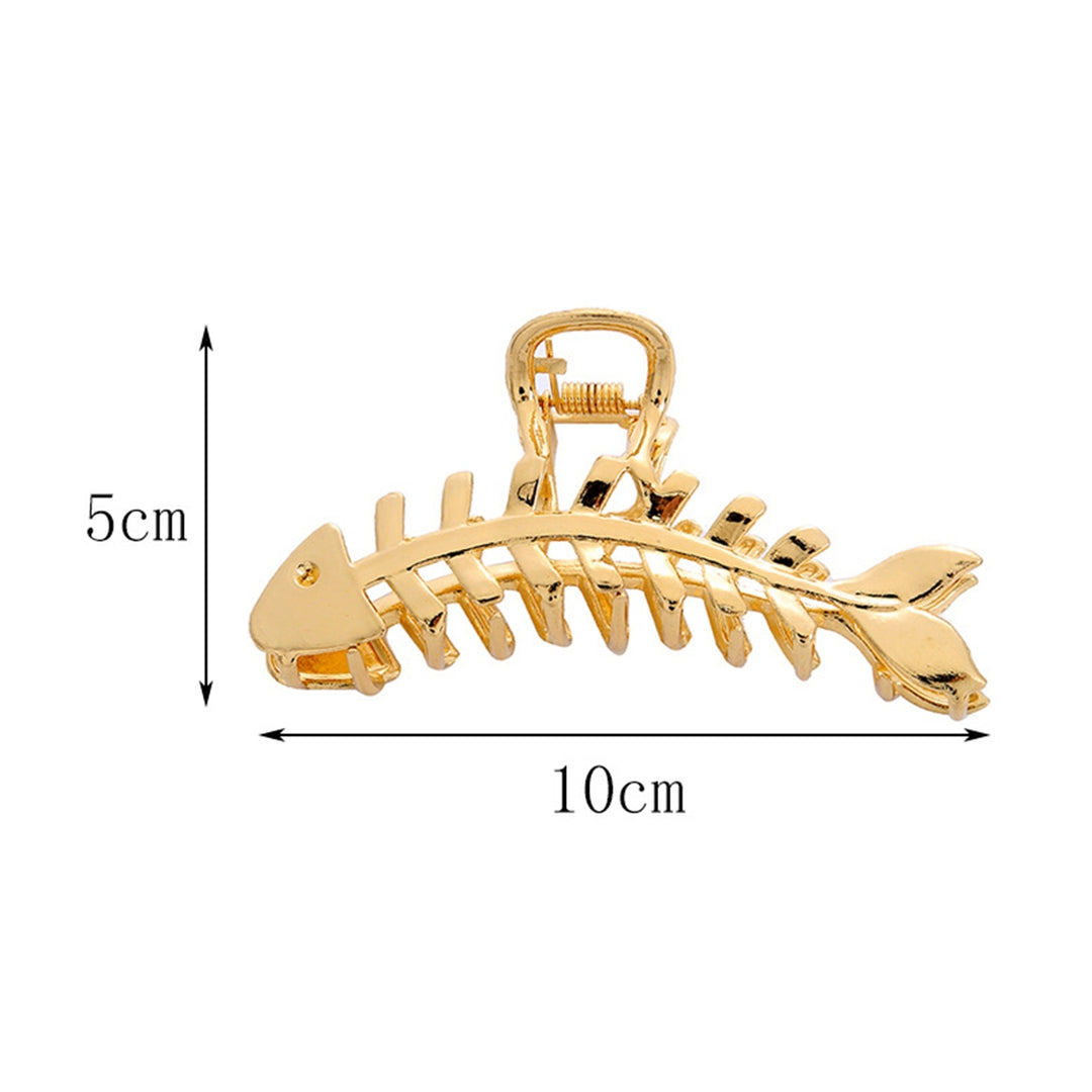 Women Hair Gripper Fishbone Shape Hollow Out Electroplated Smooth Anti-slip Hair Decoration Stainless Solid Color Women Image 10