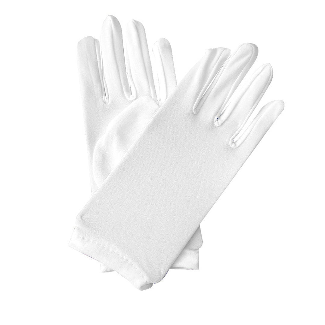 1 Pair Short Thin Dance Gloves Breathable Non-slip Sweat-absorption Milk Silk Satin Stretch Gloves Costume Accessories Image 3
