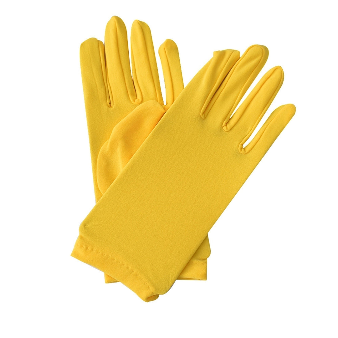 1 Pair Short Thin Dance Gloves Breathable Non-slip Sweat-absorption Milk Silk Satin Stretch Gloves Costume Accessories Image 6