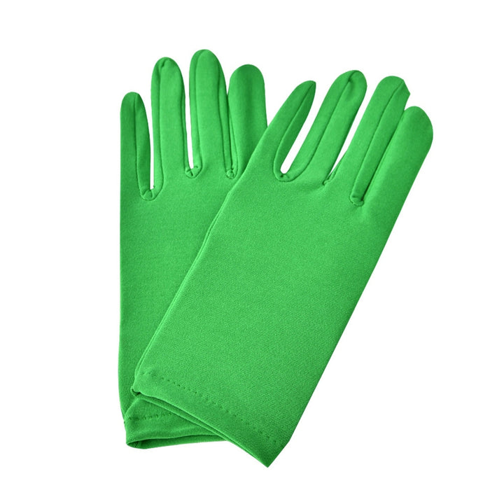 1 Pair Short Thin Dance Gloves Breathable Non-slip Sweat-absorption Milk Silk Satin Stretch Gloves Costume Accessories Image 7