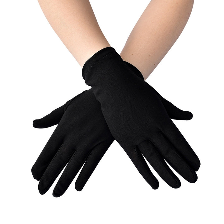 1 Pair Short Thin Dance Gloves Breathable Non-slip Sweat-absorption Milk Silk Satin Stretch Gloves Costume Accessories Image 9