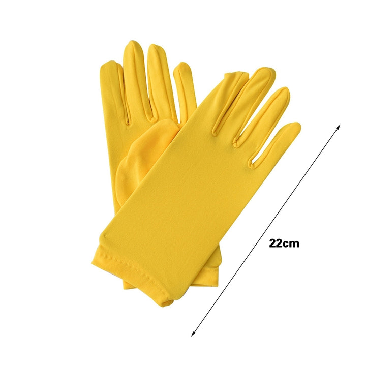 1 Pair Short Thin Dance Gloves Breathable Non-slip Sweat-absorption Milk Silk Satin Stretch Gloves Costume Accessories Image 11