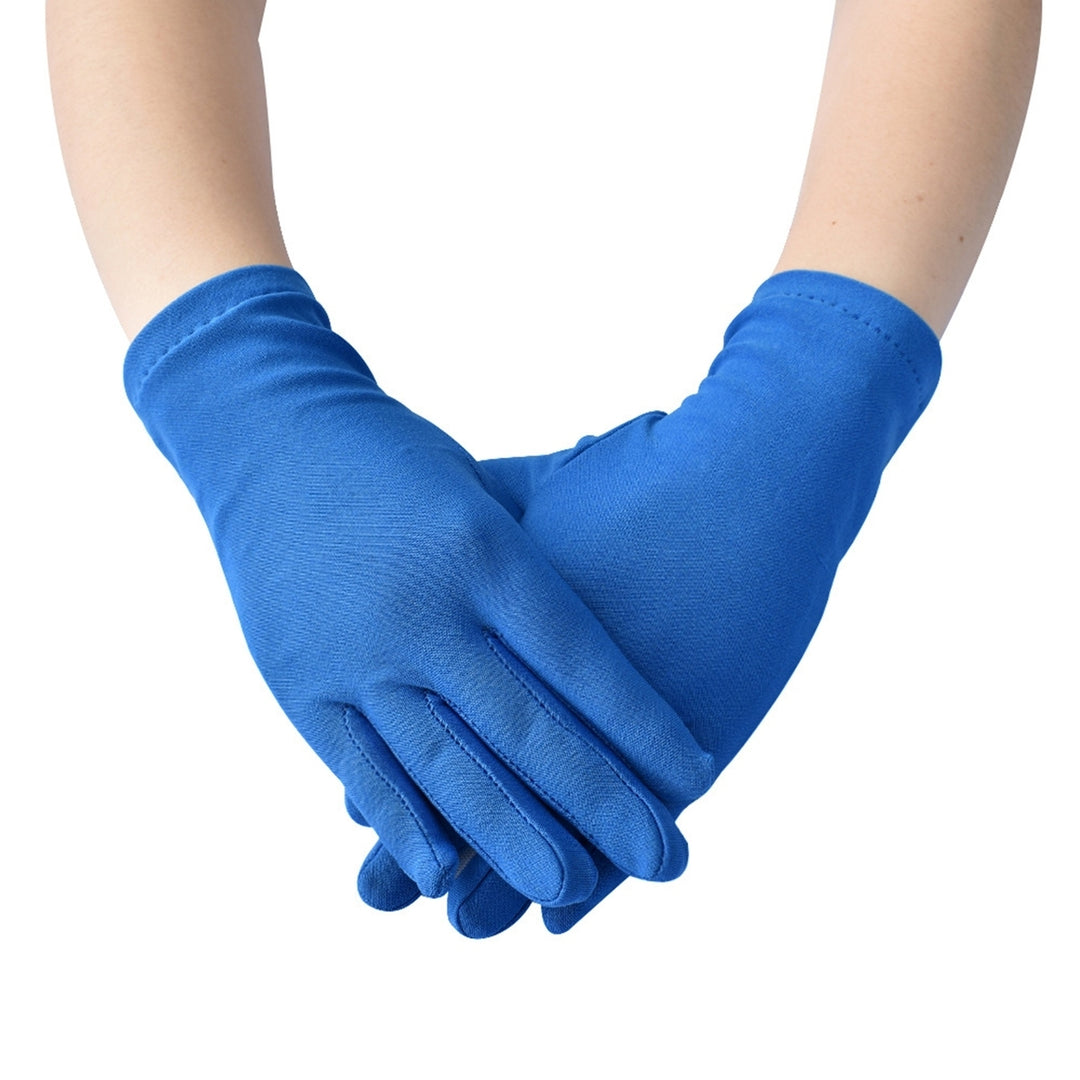1 Pair Short Thin Dance Gloves Breathable Non-slip Sweat-absorption Milk Silk Satin Stretch Gloves Costume Accessories Image 12