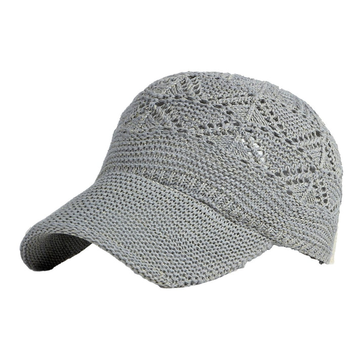 Baseball Cap Sun Protection Adjustable Breathable Crocheting Unisex Anti-UV Hollow Out Thin Long Brim Women Men Hat Image 1