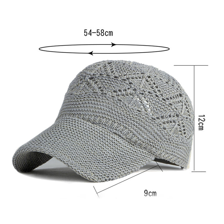 Baseball Cap Sun Protection Adjustable Breathable Crocheting Unisex Anti-UV Hollow Out Thin Long Brim Women Men Hat Image 11