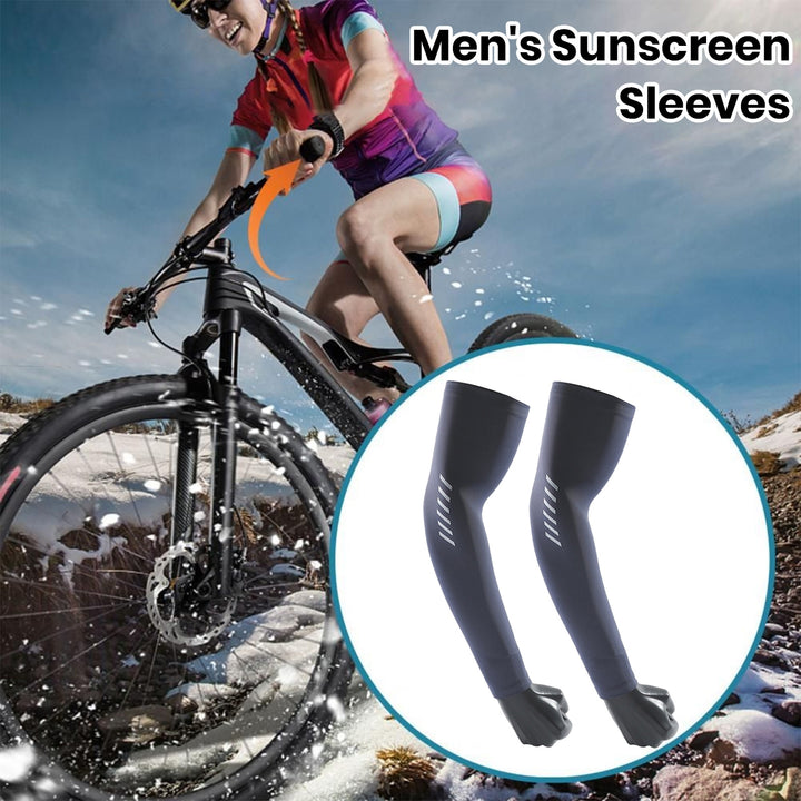 1 Pair Cycling Arm Sleeve Anti-UV Breathable Sunscreen Quick Dry High Elasticity Sun Protection Image 7