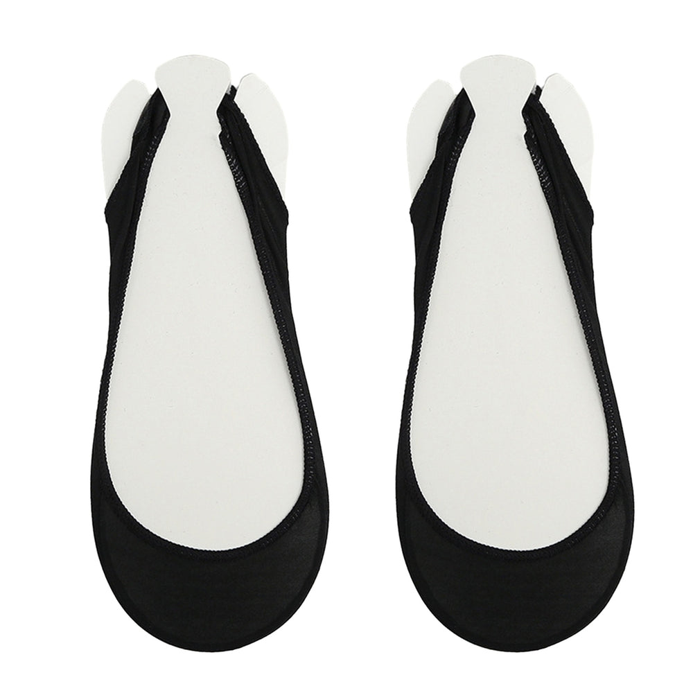 1 Pair Women Summer High Heels Shoes Silicone Non-Slip Socks Ice Silk Sponge Half-Palm Suspender Invisible Boat Socks Image 2