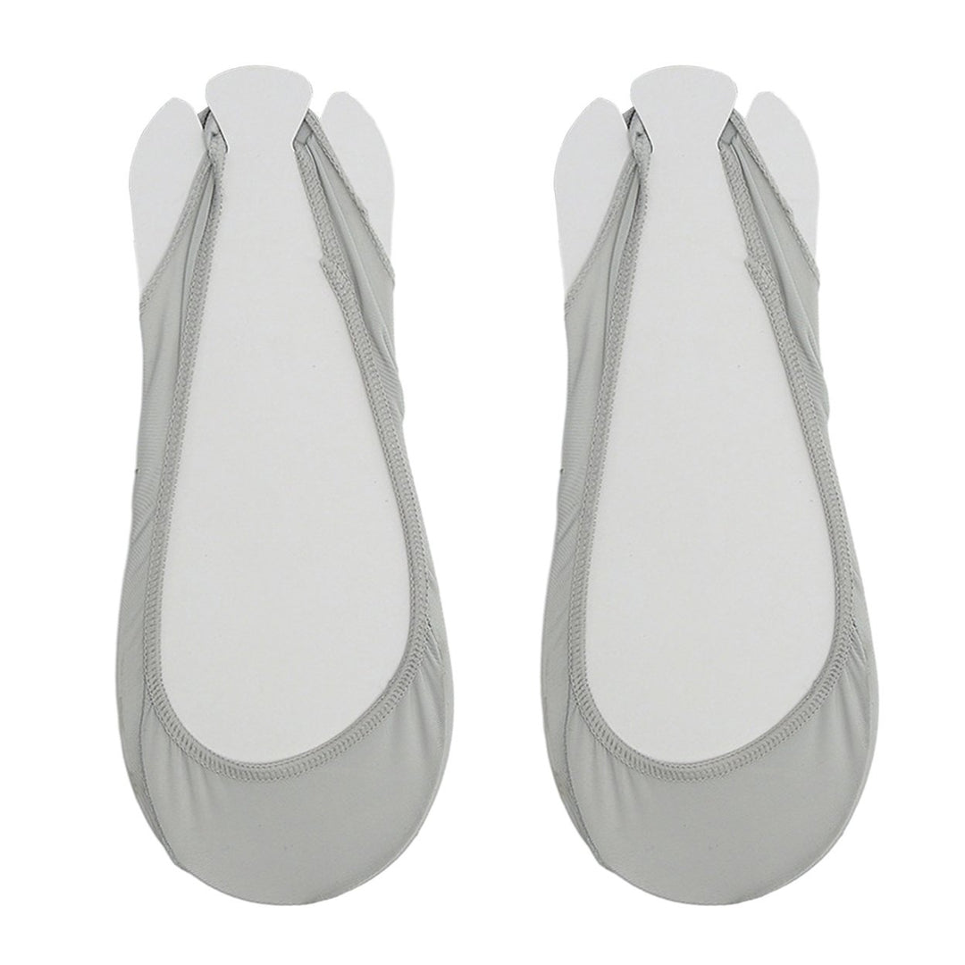 1 Pair Women Summer High Heels Shoes Silicone Non-Slip Socks Ice Silk Sponge Half-Palm Suspender Invisible Boat Socks Image 1