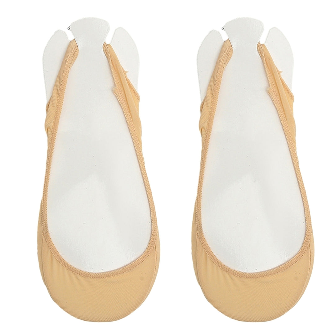 1 Pair Women Summer High Heels Shoes Silicone Non-Slip Socks Ice Silk Sponge Half-Palm Suspender Invisible Boat Socks Image 4