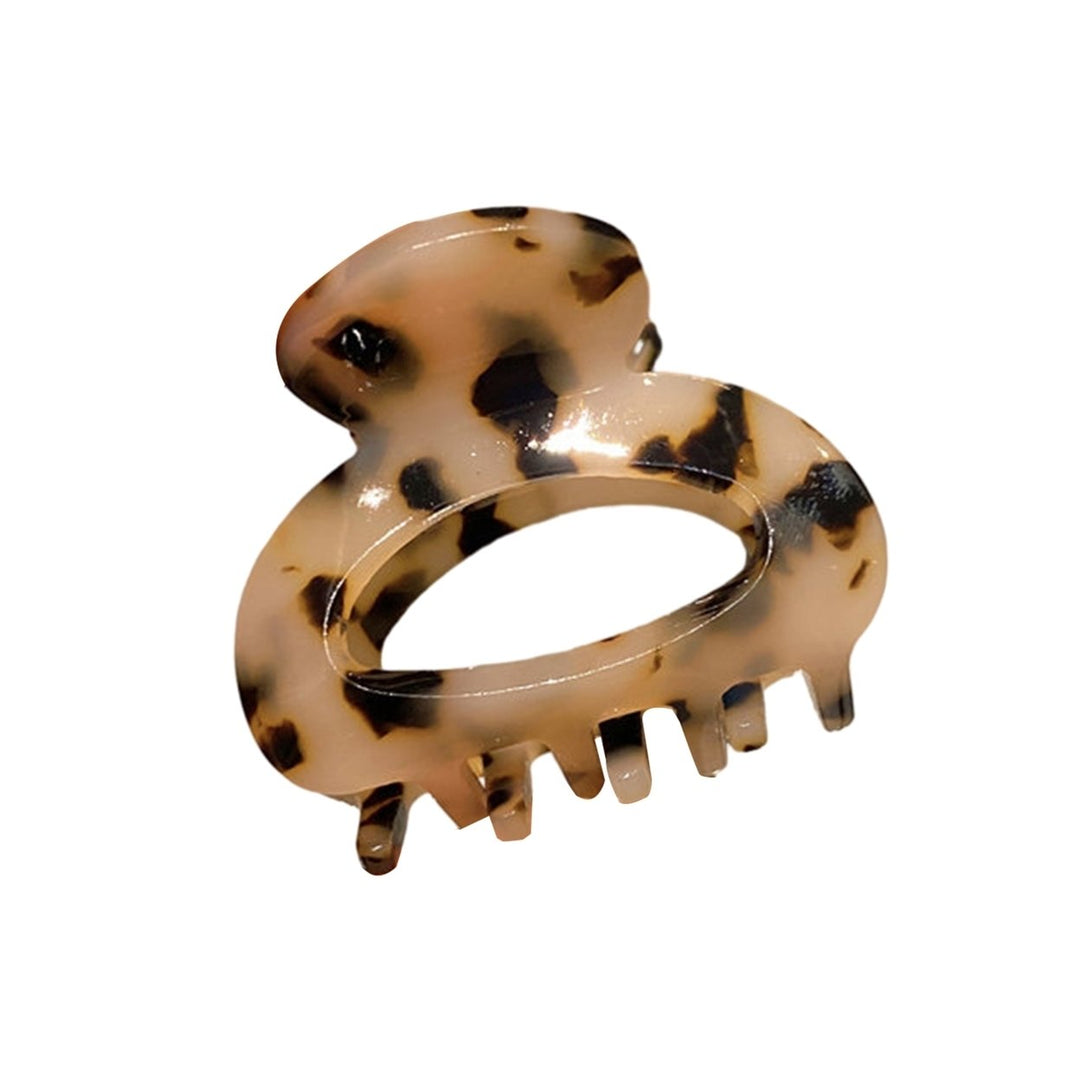 Mini Hair Clip Women Girls Anti-slip Leopard Print Strong Claw Contrast Color Hair Claw Barrette Crab Hairpin Styling Image 1