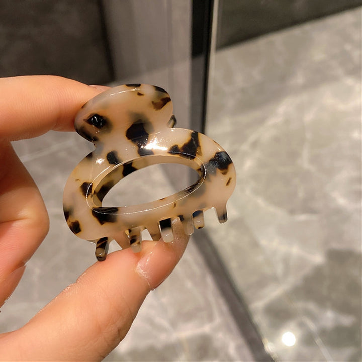 Mini Hair Clip Women Girls Anti-slip Leopard Print Strong Claw Contrast Color Hair Claw Barrette Crab Hairpin Styling Image 10