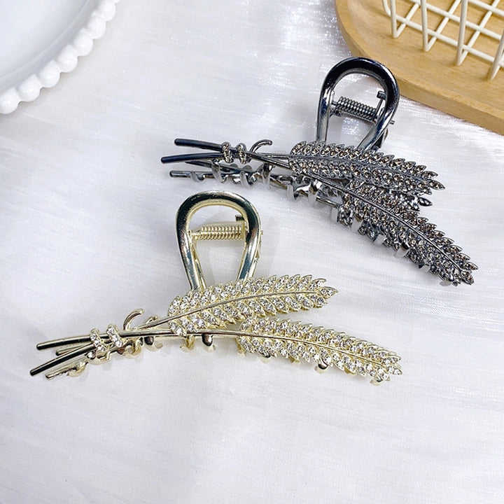 Elegant Crossing Teeth Hair Clip Shining Rhinestone Wheat Ears Large Bath Hair Claw Hair Accessories Image 12