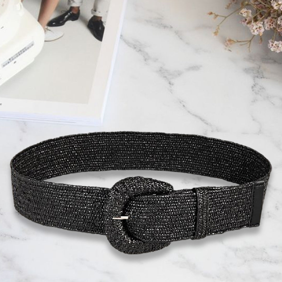 Straw Waist Belt Retro Bohemian Wide Handmade Pin Buckle Adjustable Clothing Accessories Summer Women Pants Dress Belt Image 9