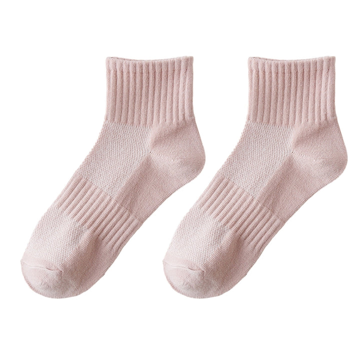 1 Pair Summer Thin Solid Color Mid-tube Socks Mesh Thin Breathable Anti-slip Ribbed Cuffs Sport Socks Shoes Accessories Image 6