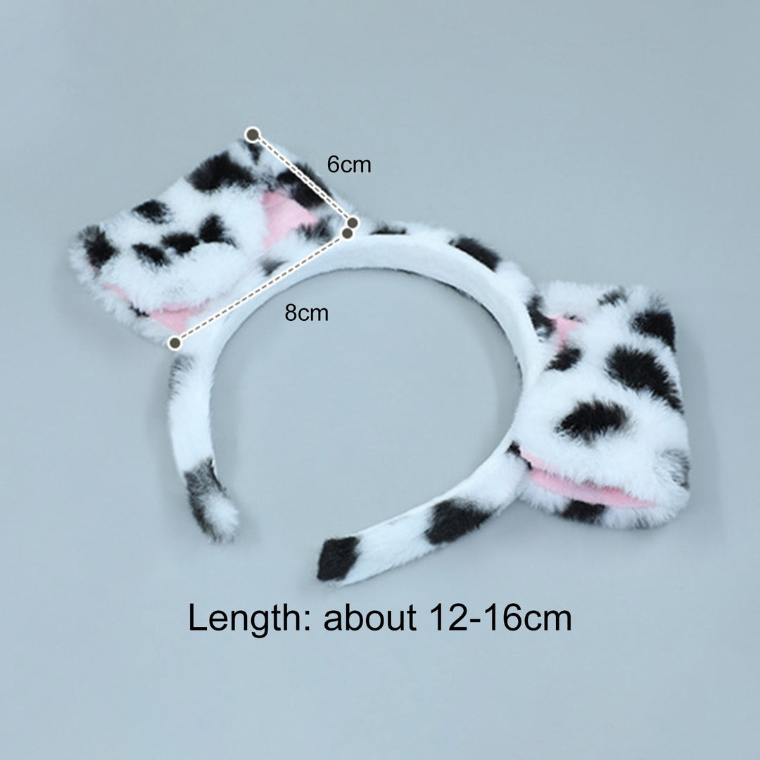 Cute Plush Dot Print Dog Ears Headband Kid Adult Animal Shape Elastic Hair Hoop Cosplay Costume Accessory Gift Image 7