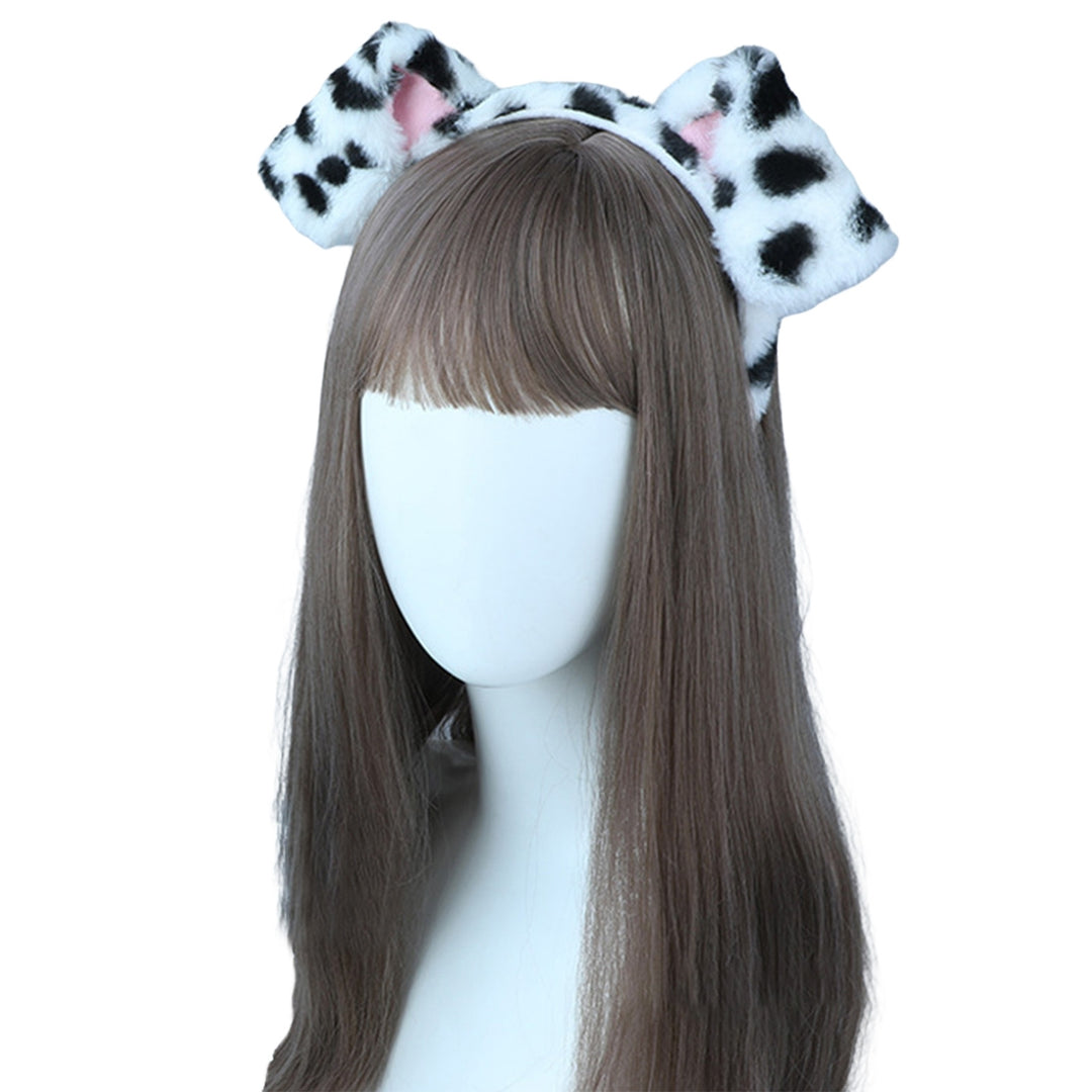 Cute Plush Dot Print Dog Ears Headband Kid Adult Animal Shape Elastic Hair Hoop Cosplay Costume Accessory Gift Image 10