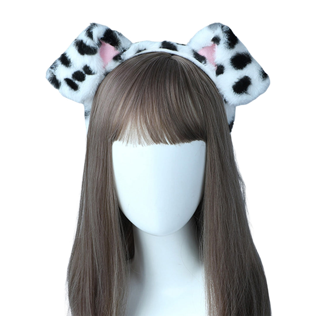 Cute Plush Dot Print Dog Ears Headband Kid Adult Animal Shape Elastic Hair Hoop Cosplay Costume Accessory Gift Image 11