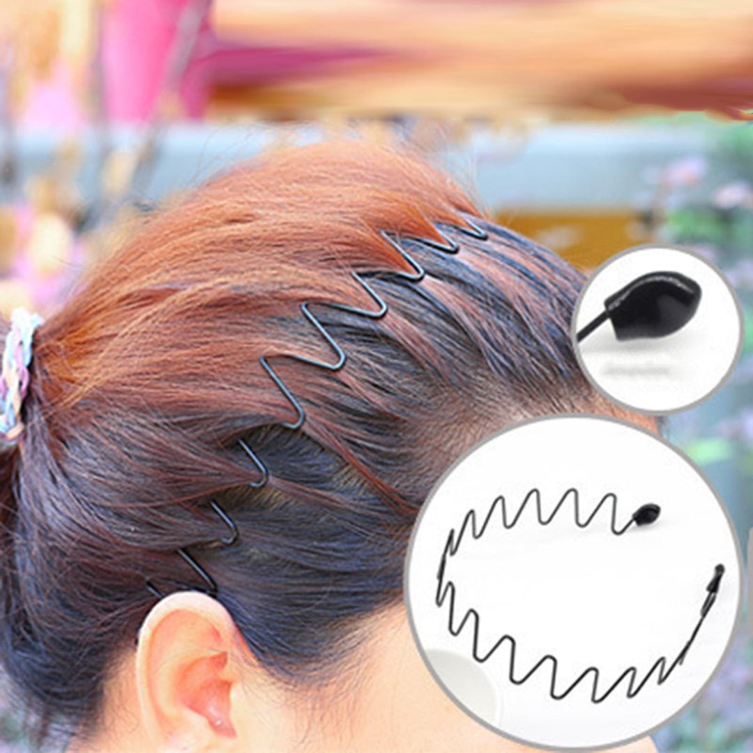 Unisex Headband Elastic Mrtal Wavy Hair Hoop Bangs Hair Fixed Anti-slip Invisible Flexible Solid Color Outdoor Sports Image 7