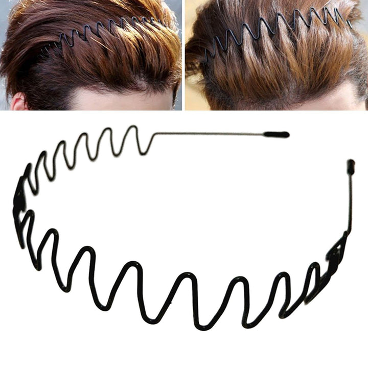 Unisex Headband Elastic Mrtal Wavy Hair Hoop Bangs Hair Fixed Anti-slip Invisible Flexible Solid Color Outdoor Sports Image 10