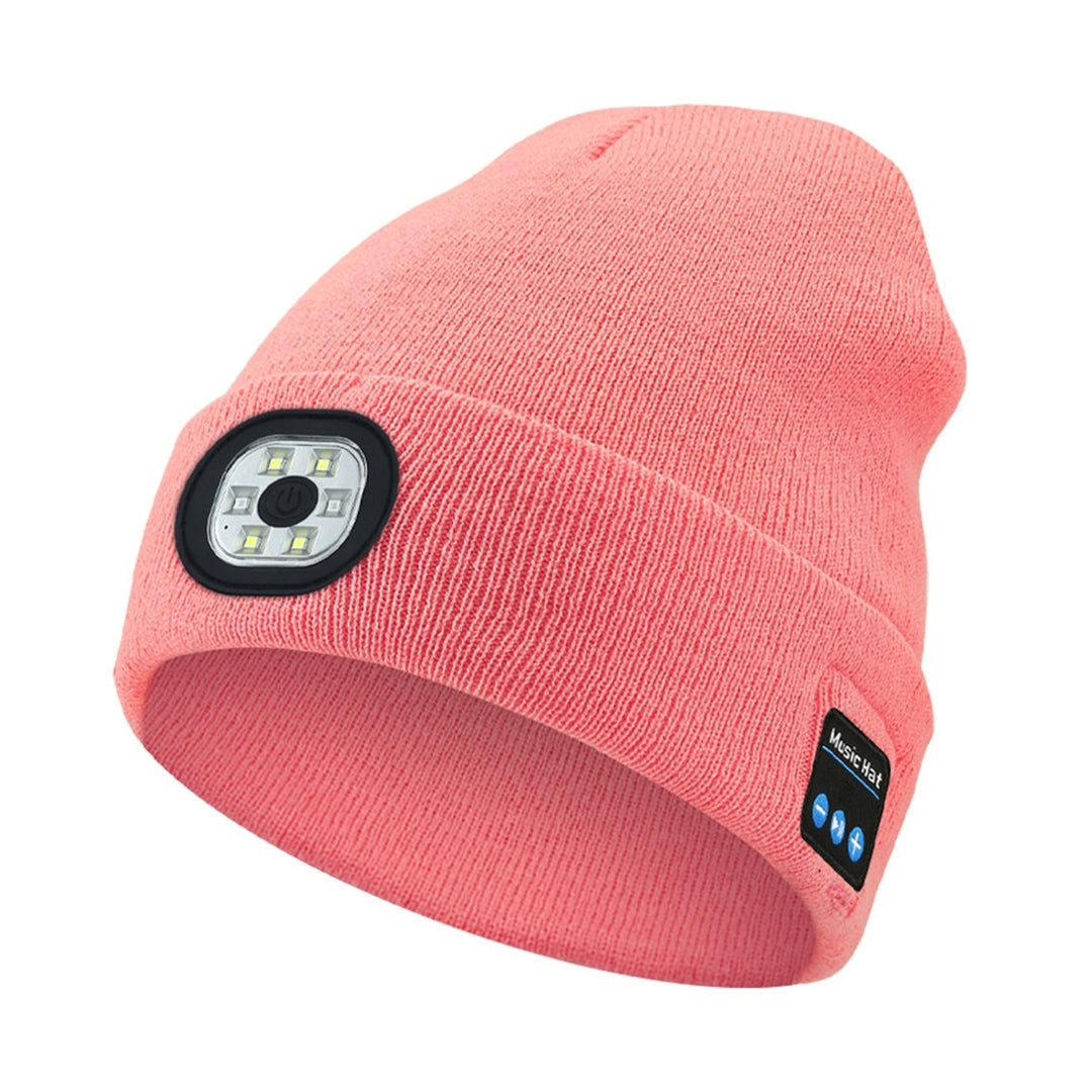 Bluetooth-compatible LED Hat Winter Warm Cap Knitted Elastic Soft Fabric Rechargeable High Image 4