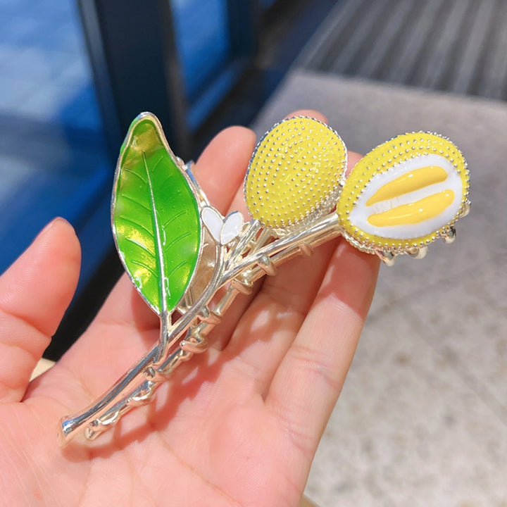 Women Hair Claw Leaf Durian Shape Cross Teeth Anti-slip Strong Claw Hair Gripper Hair Fixation Hair Decoration Tool Image 4