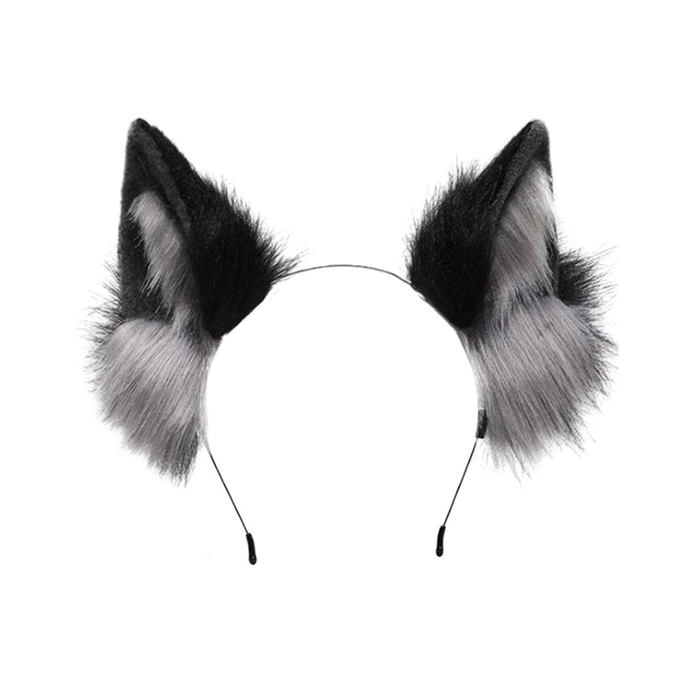 Headband Furry Wolf Ear Cosplay Prop Head Decoration Elastic Anti-slip Contrast Color Unisex Halloween Party Masquerade Image 2