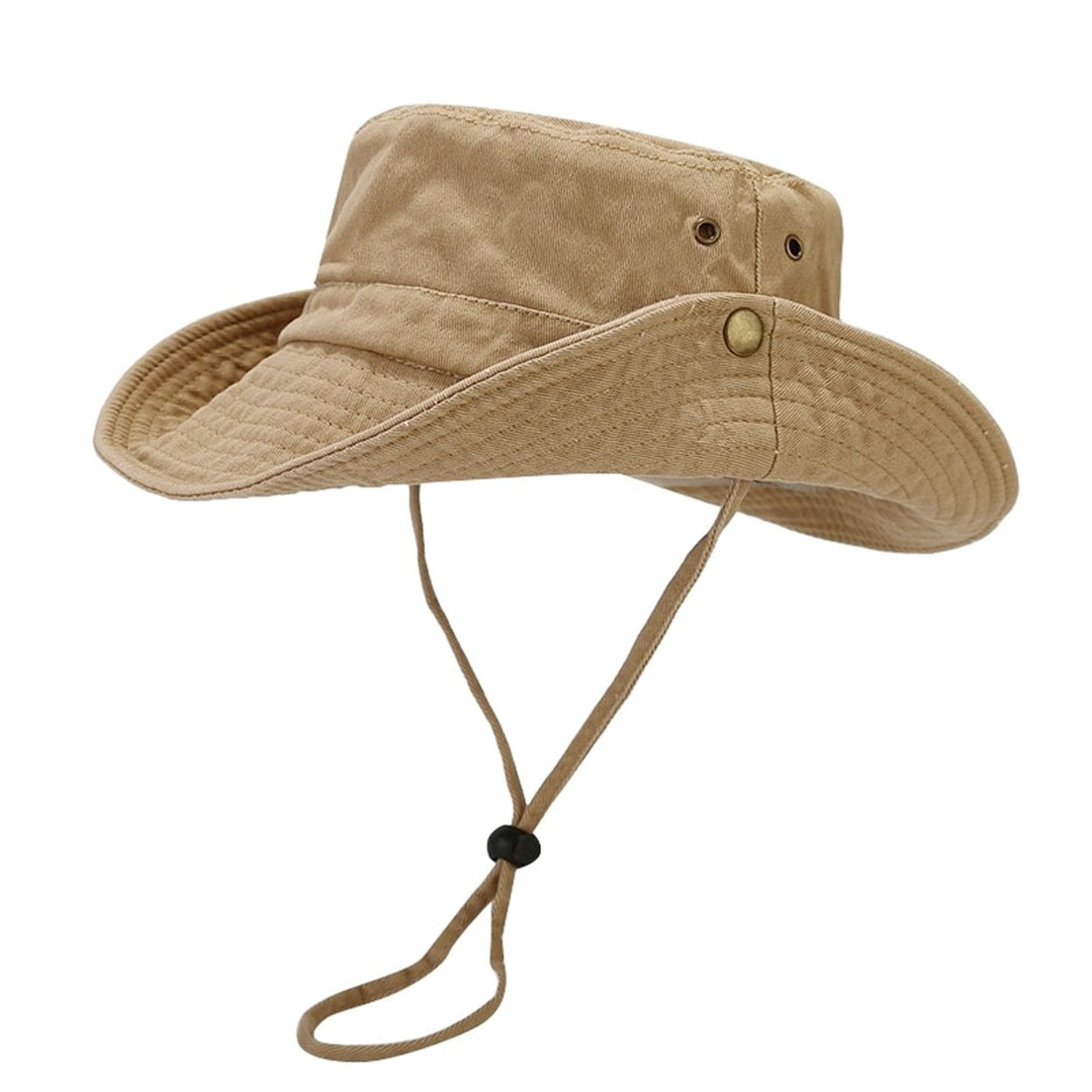 Unisex Hat Fisherman Hat Sunshade Anti-UV Summer Outdoor Packable Fishing Bucket Hat Beach Sun Hat with String Image 1