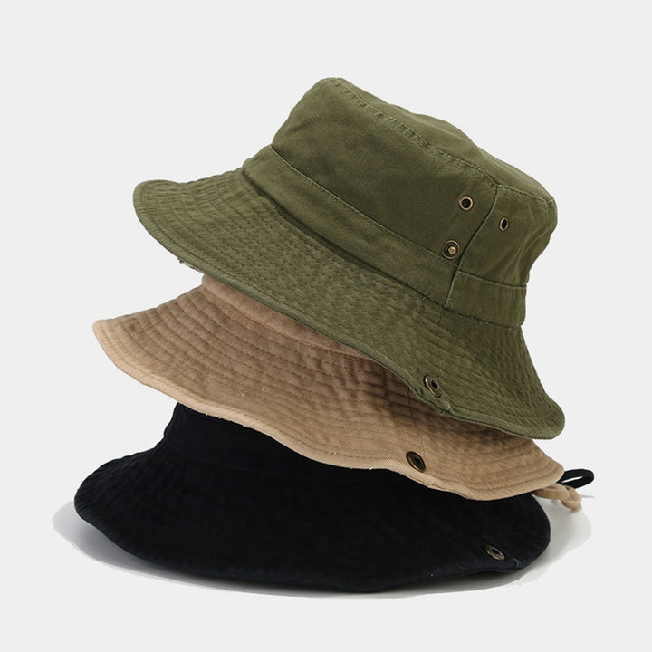 Unisex Hat Fisherman Hat Sunshade Anti-UV Summer Outdoor Packable Fishing Bucket Hat Beach Sun Hat with String Image 6