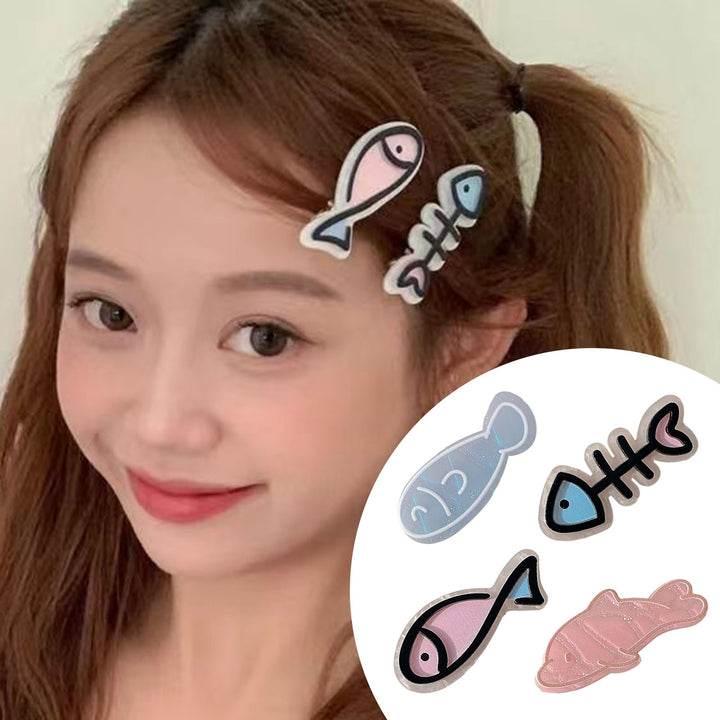 1 Pair Cute Cartoon Acrylic Fish Shape Hair Pin Exquisite Side Bangs Hairpin Girls Sweet Hair Clip Fashion Accessories Image 6
