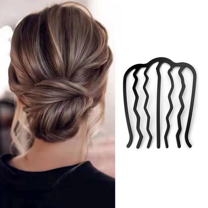 Metal Black Hair Fork Clip Women Hair Pin Comb Messy Bun Hair Pin Clip Hair Side Comb Updo Hair Stick Hair Styling Tool Image 7