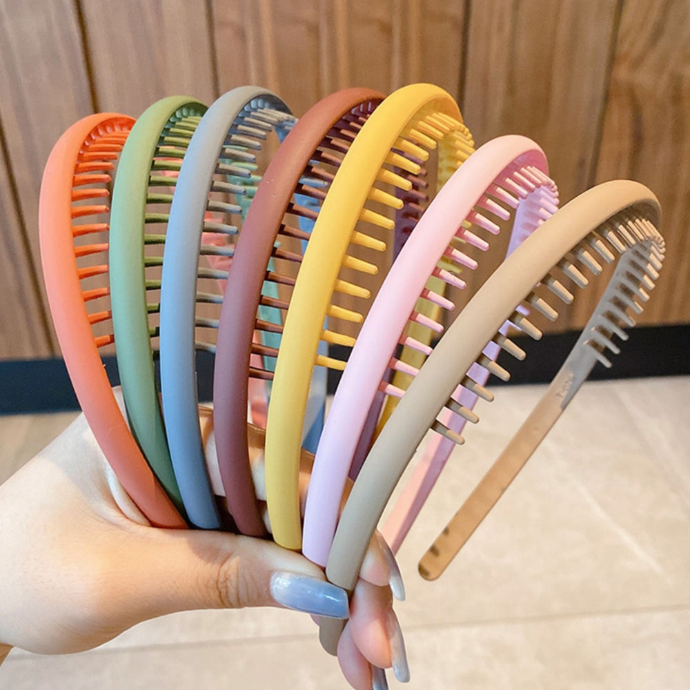 9Pcs Multicolor Resin Hair Hoop Set Flexible Comfortable Headbands Minimalistic Toothed Headbands for All Hair Types Image 2
