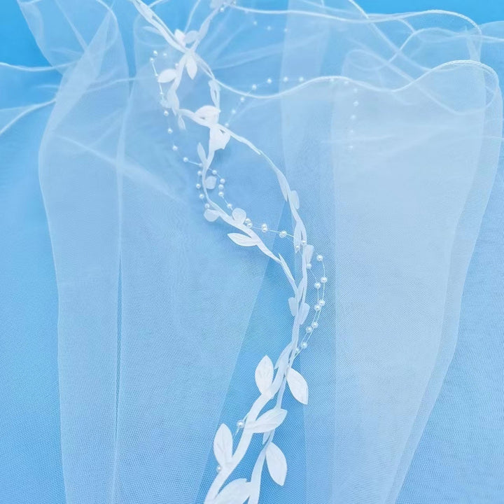Bridal Bowknot Decor Double Layer Head Veil with Hair Comb Wedding Photography Performance Princess Bow Veil Hair Image 8