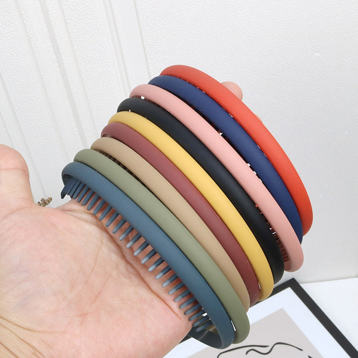 9Pcs Multicolor Resin Hair Hoop Set Flexible Comfortable Headbands Minimalistic Toothed Headbands for All Hair Types Image 9