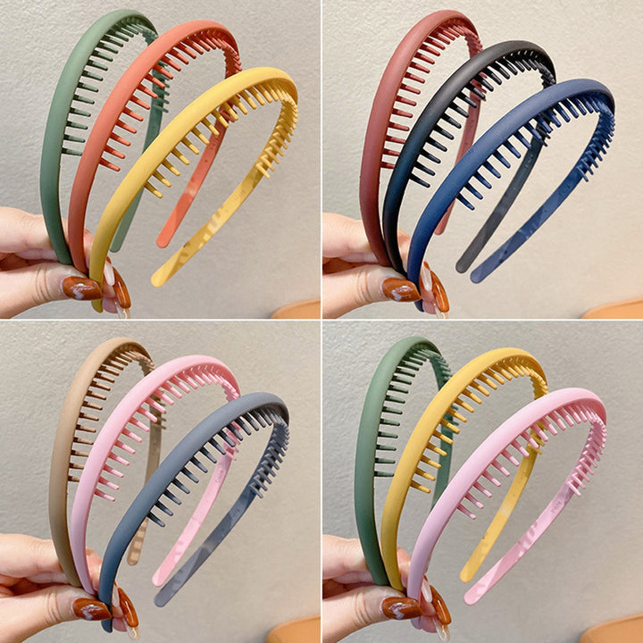 9Pcs Multicolor Resin Hair Hoop Set Flexible Comfortable Headbands Minimalistic Toothed Headbands for All Hair Types Image 10