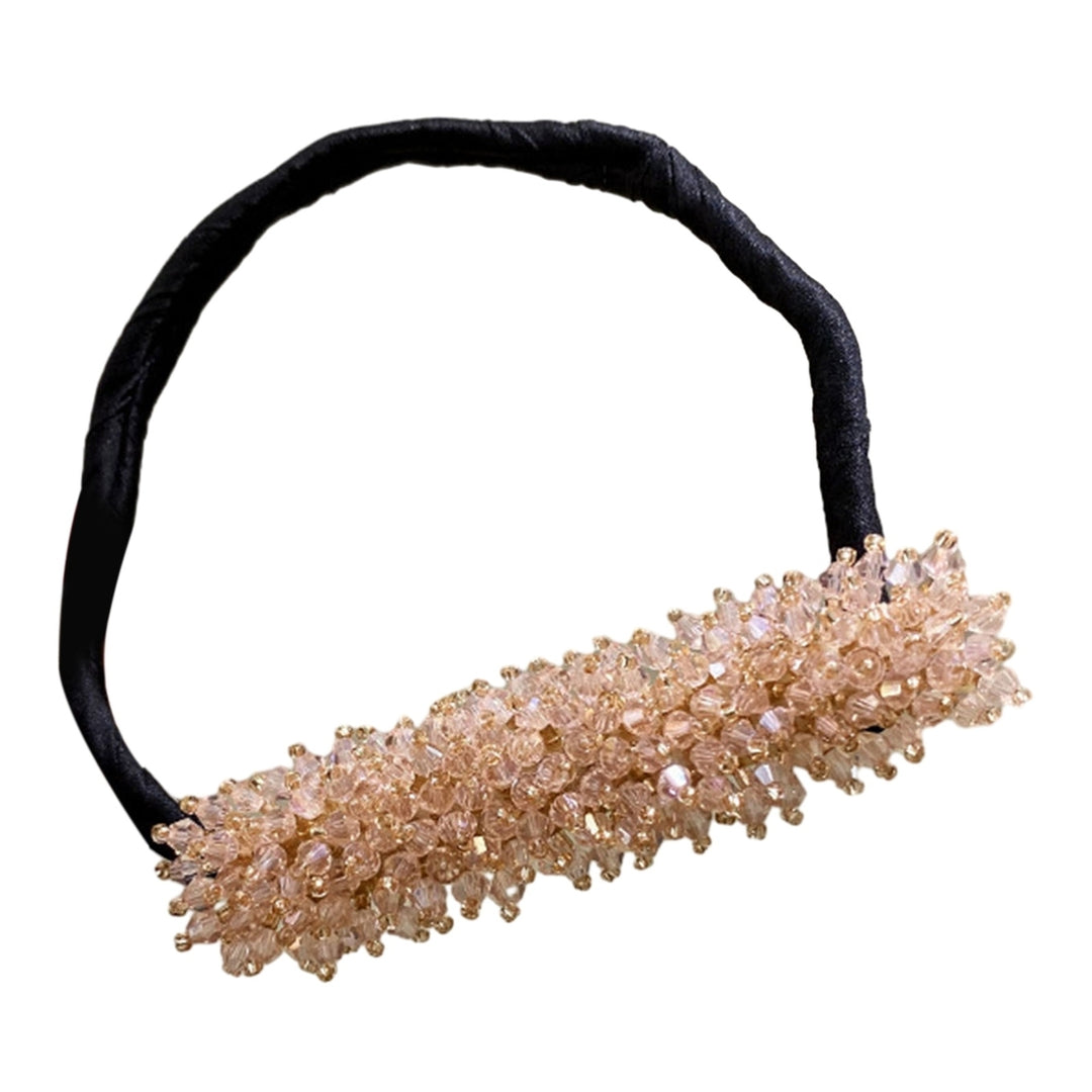 Faux Crystal Decor Lazy Headband Women Braided Hairbands Hair Accessories Simple Bun Hair Styling Hair Band Image 3