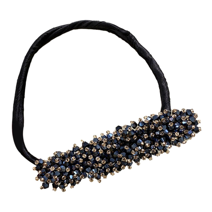 Faux Crystal Decor Lazy Headband Women Braided Hairbands Hair Accessories Simple Bun Hair Styling Hair Band Image 4