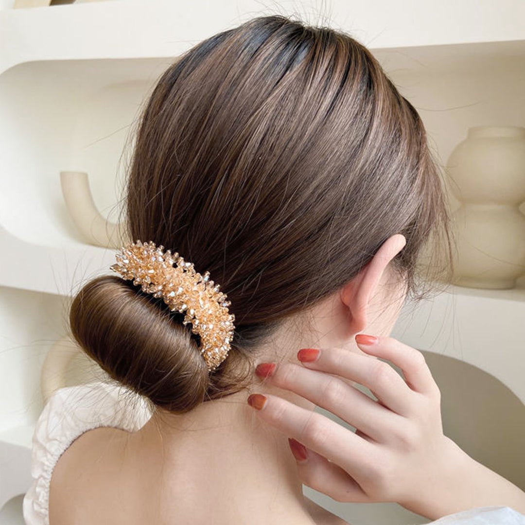 Faux Crystal Decor Lazy Headband Women Braided Hairbands Hair Accessories Simple Bun Hair Styling Hair Band Image 8