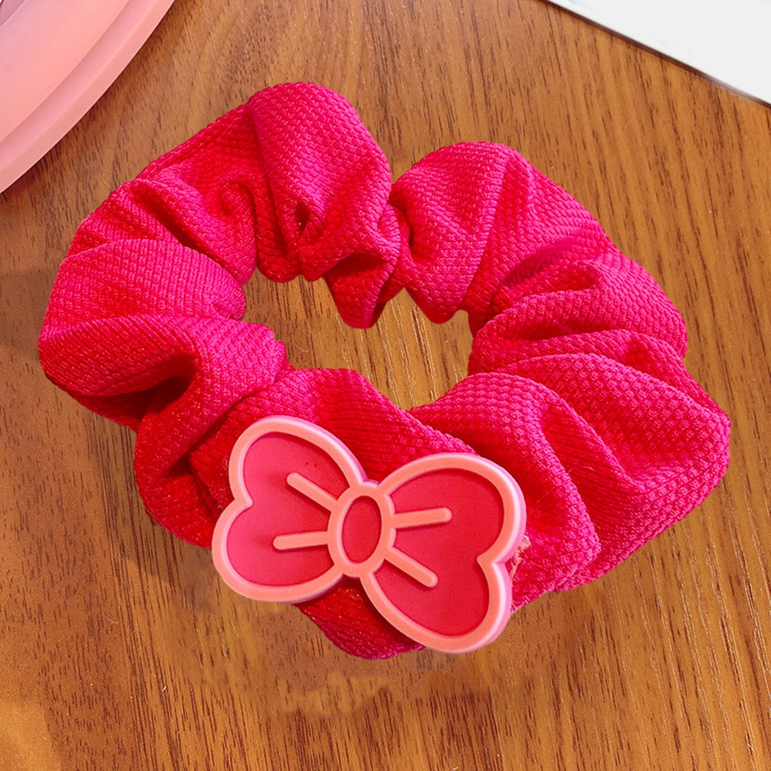 Women Hair Ring Hair Scrunchy High Elasticity Hair Organization Decoration Letter Bow-knot Decor Image 4