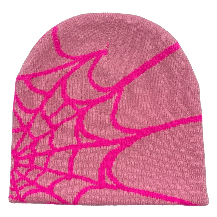 Winter Hat Spider Web Print Knitted Unisex Beanie Hat Halloween Party Cap High Elasticity Image 3