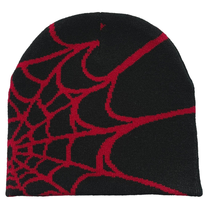 Winter Hat Spider Web Print Knitted Unisex Beanie Hat Halloween Party Cap High Elasticity Image 6