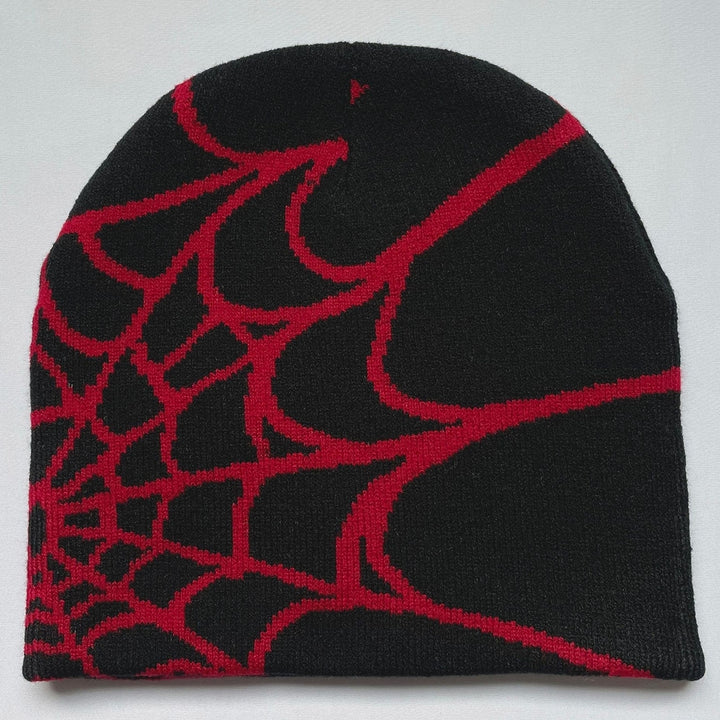 Winter Hat Spider Web Print Knitted Unisex Beanie Hat Halloween Party Cap High Elasticity Image 12