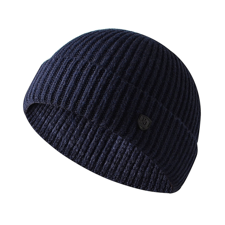 Autumn Winter Warm Knitted Hat Men Women Solid Color Ribbed Beanies Hat Outdoor Windproof Thick Hiking Cycling Hat Image 4